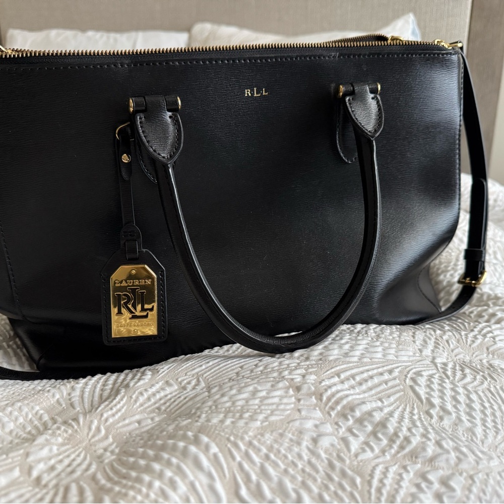 Black Leather Tote Bag